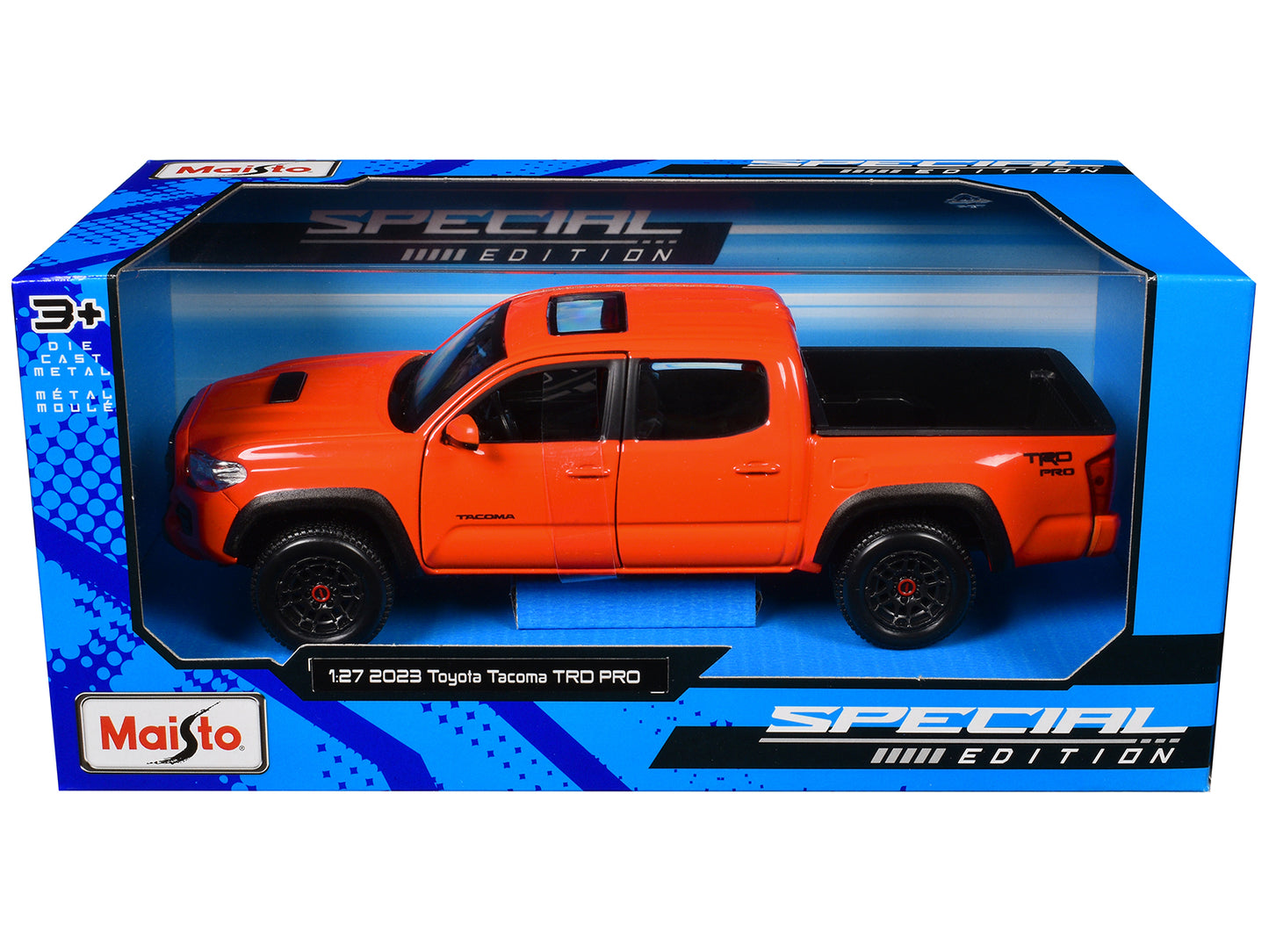 2023 Toyota Tacoma TRD PRO Pickup Truck Solar Octane Orange with Sunroof "Special Edition" Series 1/27 Diecast Model Car by Maisto-DiecastModeler.com