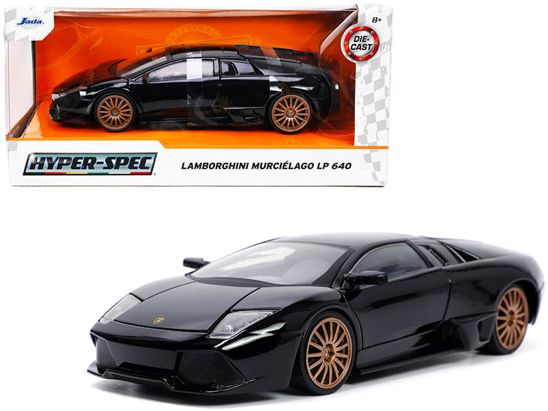 Lamborghini Murcielago LP640 Black with Copper Wheels "Hyper-Spec" Series 1/24 Diecast Model Car by Jada-DiecastModeler.com