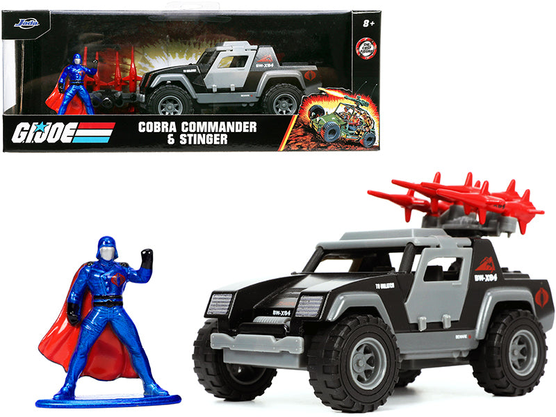 Stinger with Missile Launcher and Cobra Commander Diecast Figurine "G.I. Joe" "Hollywood Rides" Series 1/32 Diecast Model Car by Jada-DiecastModeler.com