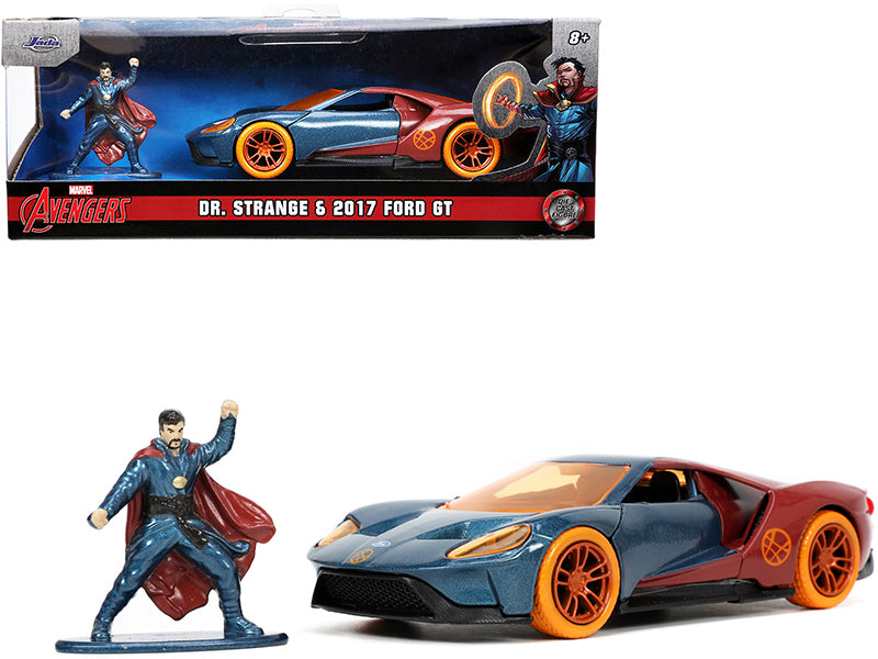 2017 Ford GT and Doctor Strange Diecast Figurine "Avengers" "Marvel" Series "Hollywood Rides" 1/32 Diecast Model Car by Jada-DiecastModeler.com