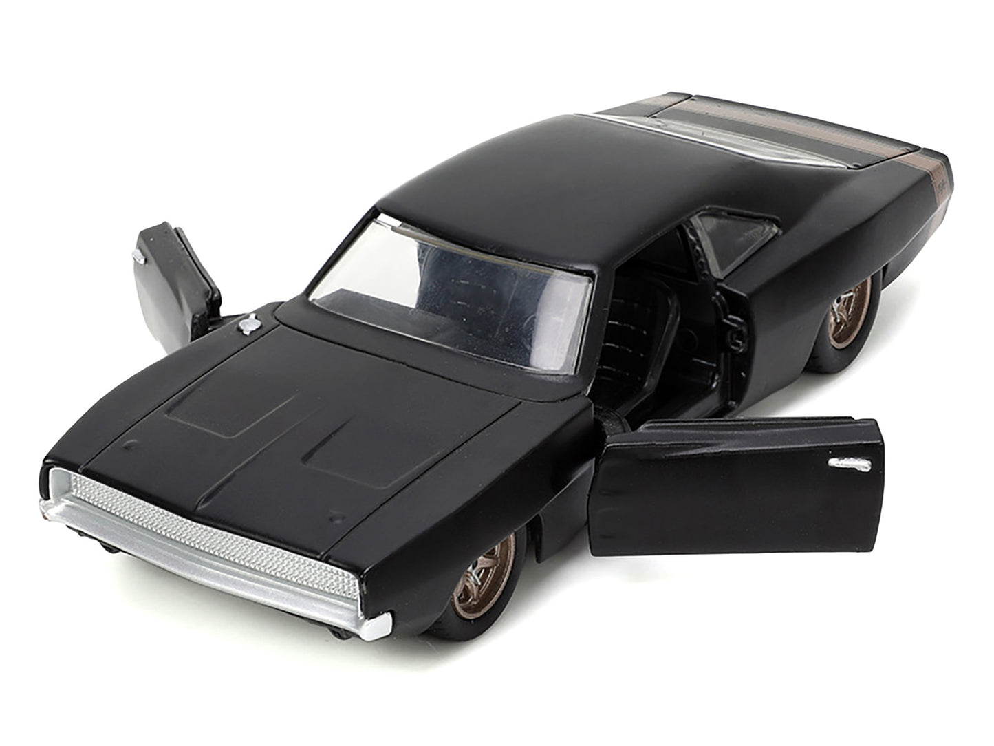1968 Dodge Charger Widebody Matt Black with Bronze Tail Stripe "F9" (2021) Movie "Fast & Furious" Series 1/32 Diecast Model Car by Jada-DiecastModeler.com