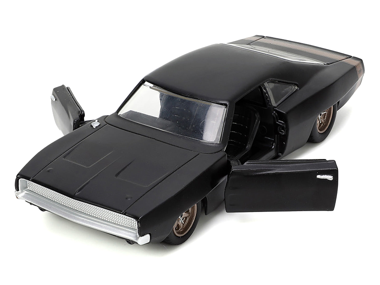 1968 Dodge Charger Widebody Matt Black with Bronze Tail Stripe "F9" (2021) Movie "Fast & Furious" Series 1/32 Diecast Model Car by Jada-DiecastModeler.com