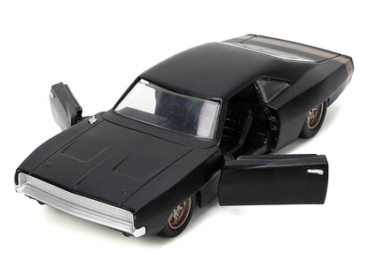 1968 Dodge Charger Widebody Matt Black with Bronze Tail Stripe "F9" (2021) Movie "Fast & Furious" Series 1/32 Diecast Model Car by Jada-DiecastModeler.com
