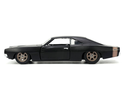 1968 Dodge Charger Widebody Matt Black with Bronze Tail Stripe "F9" (2021) Movie "Fast & Furious" Series 1/32 Diecast Model Car by Jada-DiecastModeler.com