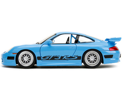 Porsche 911 GT3 RS Light Blue with Black Accents "Fast & Furious" Movie 1/24 Diecast Model Car by Jada-DiecastModeler.com