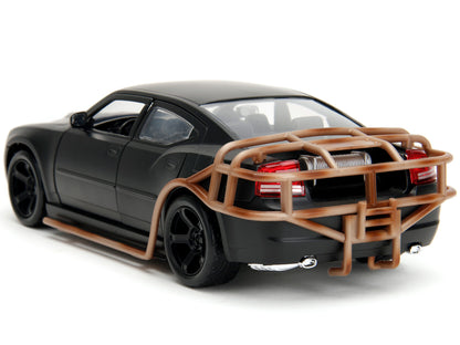 2006 Dodge Charger Matt Black with Outer Cage "Fast & Furious" Movie 1/24 Diecast Model Car by Jada-DiecastModeler.com