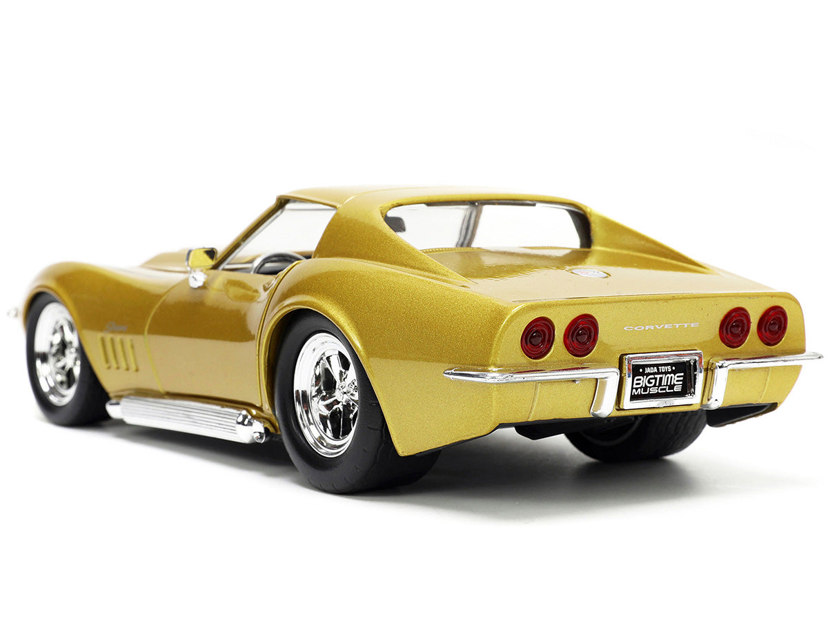 1969 Chevrolet Corvette Stingray ZL-1 Gold Metallic with Black Stripe "Bigtime Muscle" Series 1/24 Diecast Model Car by Jada-DiecastModeler.com
