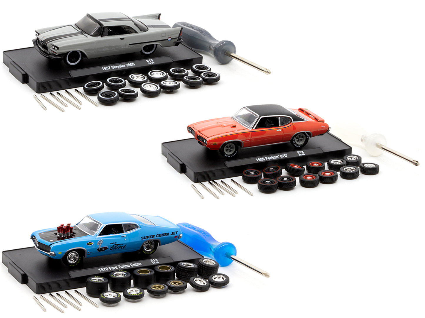"Auto Wheels" 3 piece Car Set Release 13 Limited Edition to 5000 pieces Worldwide 1/64 Diecast Model Cars by M2 Machines