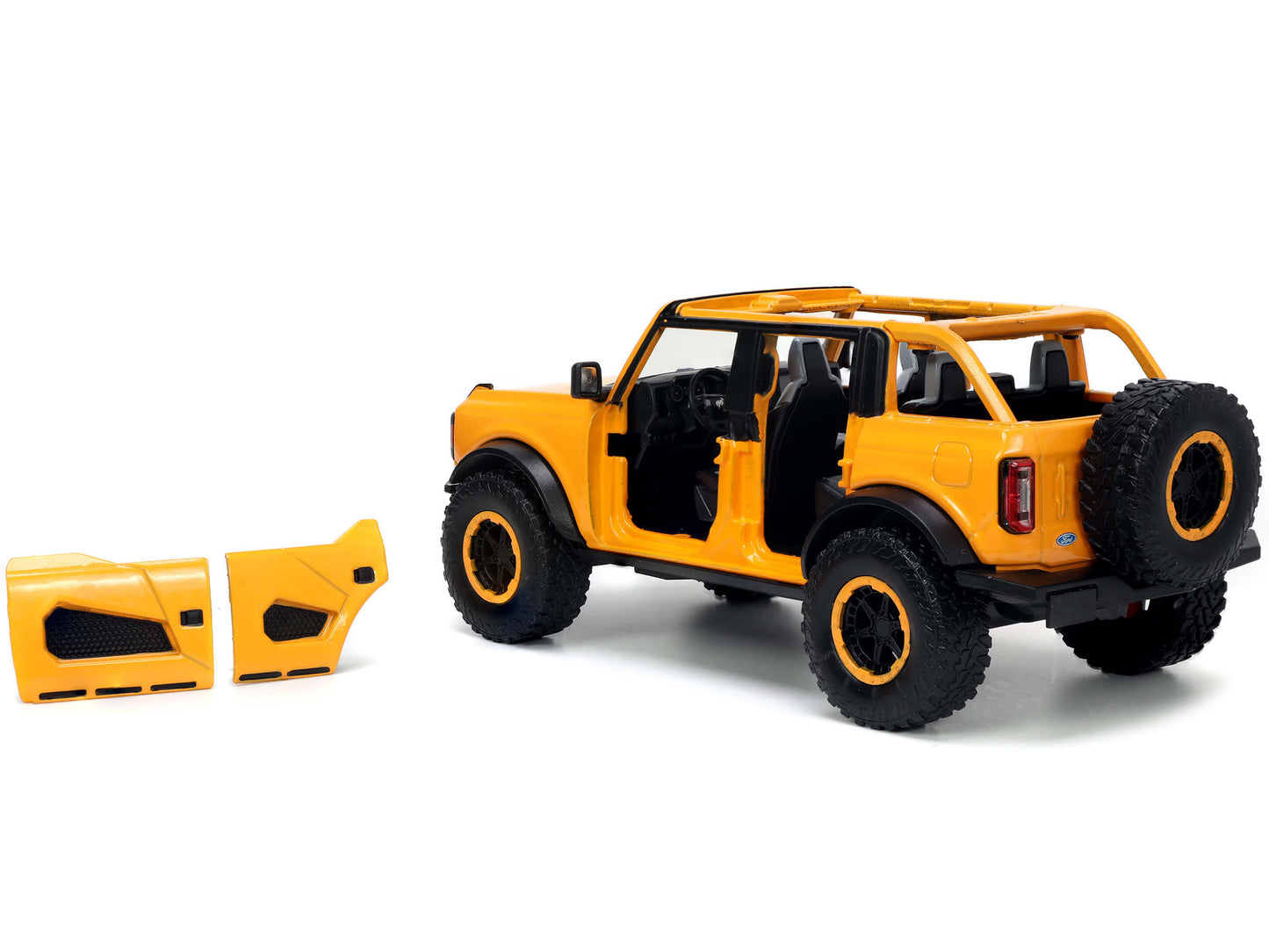 2021 Ford Bronco Orange Metallic with Extra Wheels "Just Trucks" Series 1/24 Diecast Model Car by Jada-DiecastModeler.com