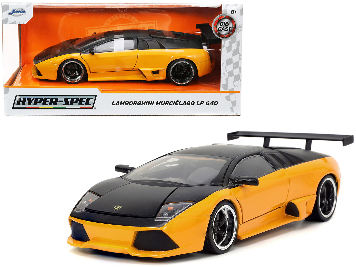 Lamborghini Murcielago LP 640 Yellow Metallic and Matt Black "Hyper-Spec" Series 1/24 Diecast Model Car by Jada-DiecastModeler.com