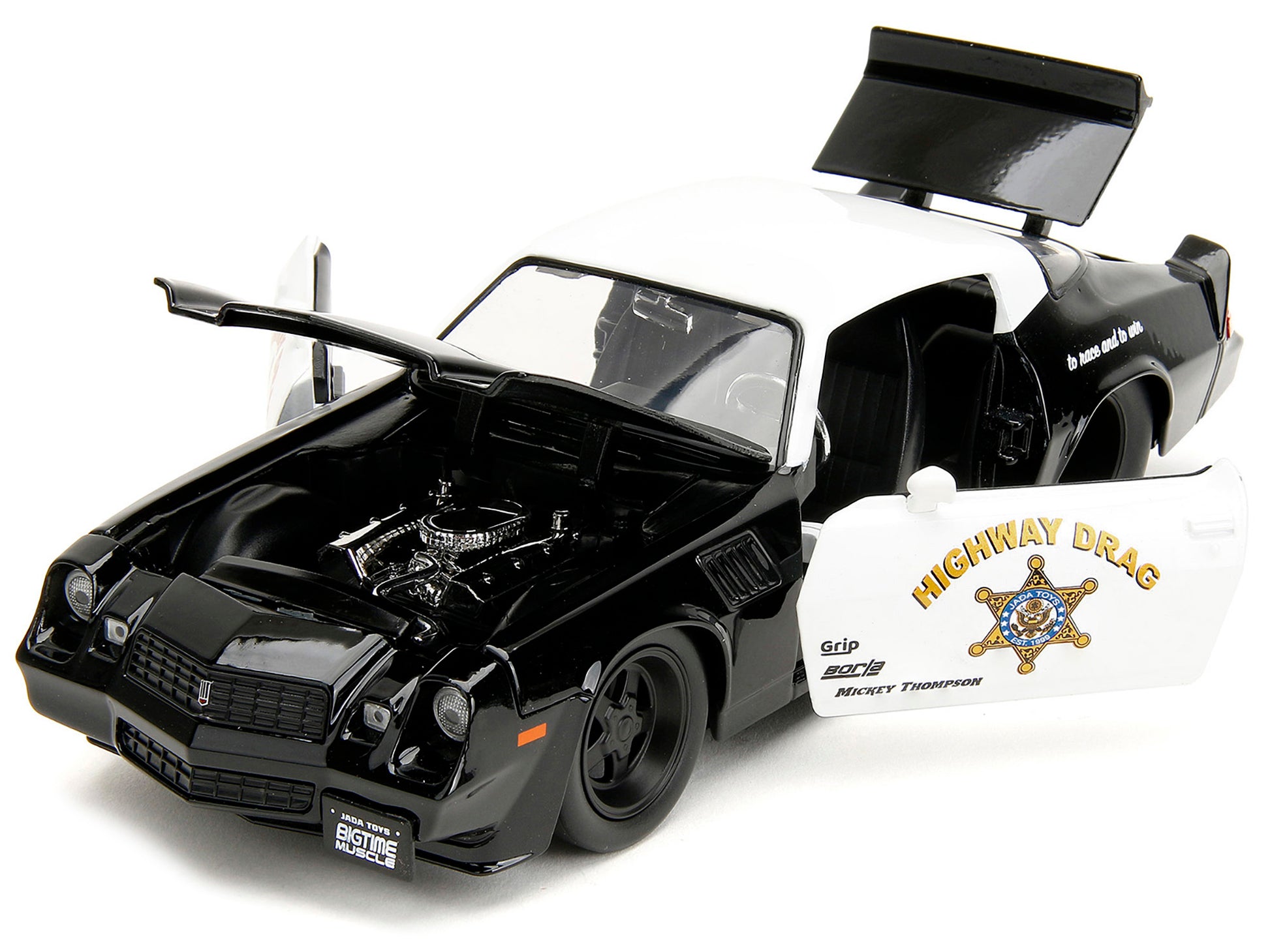 1979 Chevrolet Camaro Z28 Police Black and White "Highway Drag" "Bigtime Muscle" Series 1/24 Diecast Model Car by Jada-DiecastModeler.com