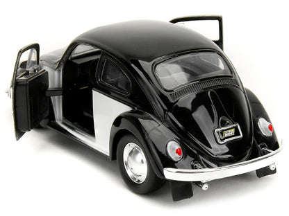 1959 Volkswagen Beetle "Punch Buggy" Black and White and Boxing Gloves Accessory "Punch Buggy" Series 1/32 Diecast Model Car by Jada-DiecastModeler.com
