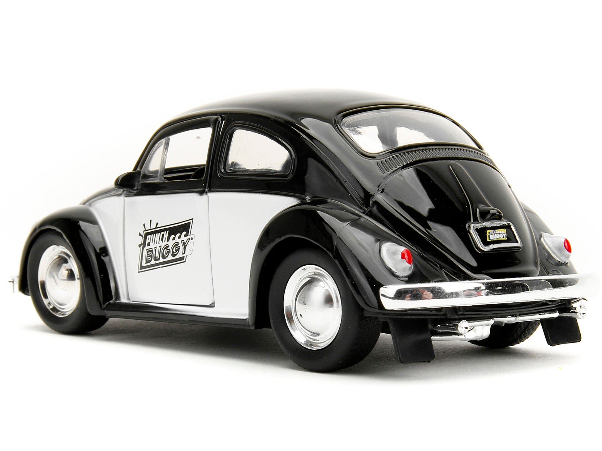 1959 Volkswagen Beetle "Punch Buggy" Black and White and Boxing Gloves Accessory "Punch Buggy" Series 1/32 Diecast Model Car by Jada-DiecastModeler.com