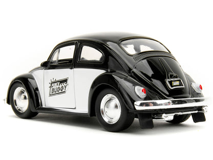 1959 Volkswagen Beetle "Punch Buggy" Black and White and Boxing Gloves Accessory "Punch Buggy" Series 1/32 Diecast Model Car by Jada-DiecastModeler.com