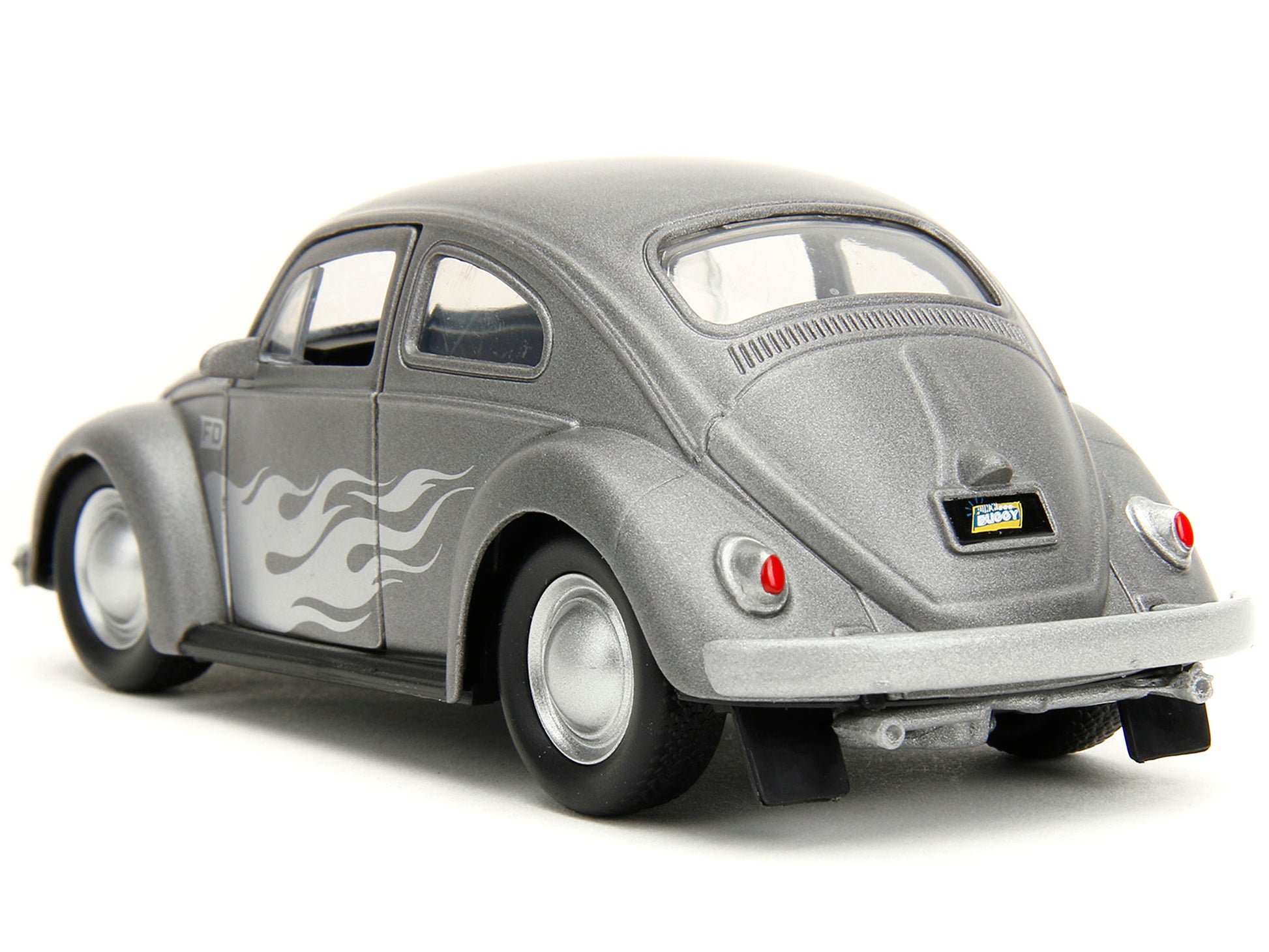 1959 Volkswagen Beetle Gray Metallic with Silver Flames and Boxing Gloves Accessory "Punch Buggy" Series 1/32 Diecast Model Car by Jada-DiecastModeler.com