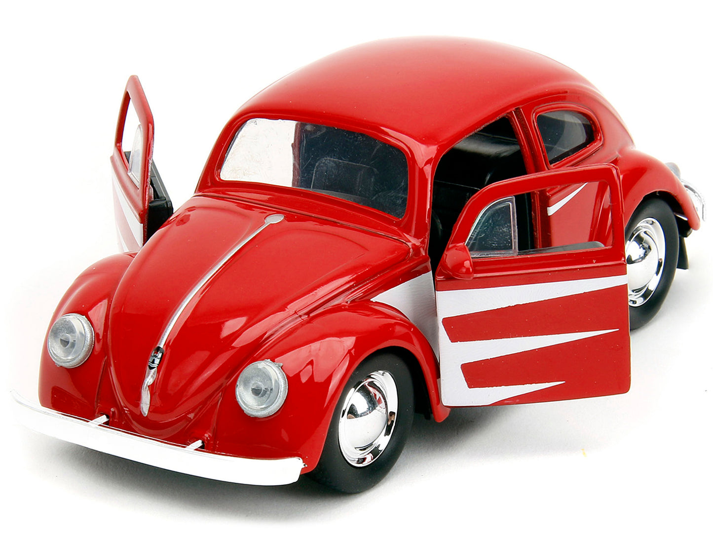 1959 Volkswagen Beetle Red with White Graphics and Boxing Gloves Accessory "Punch Buggy" Series 1/32 Diecast Model Car by Jada-DiecastModeler.com
