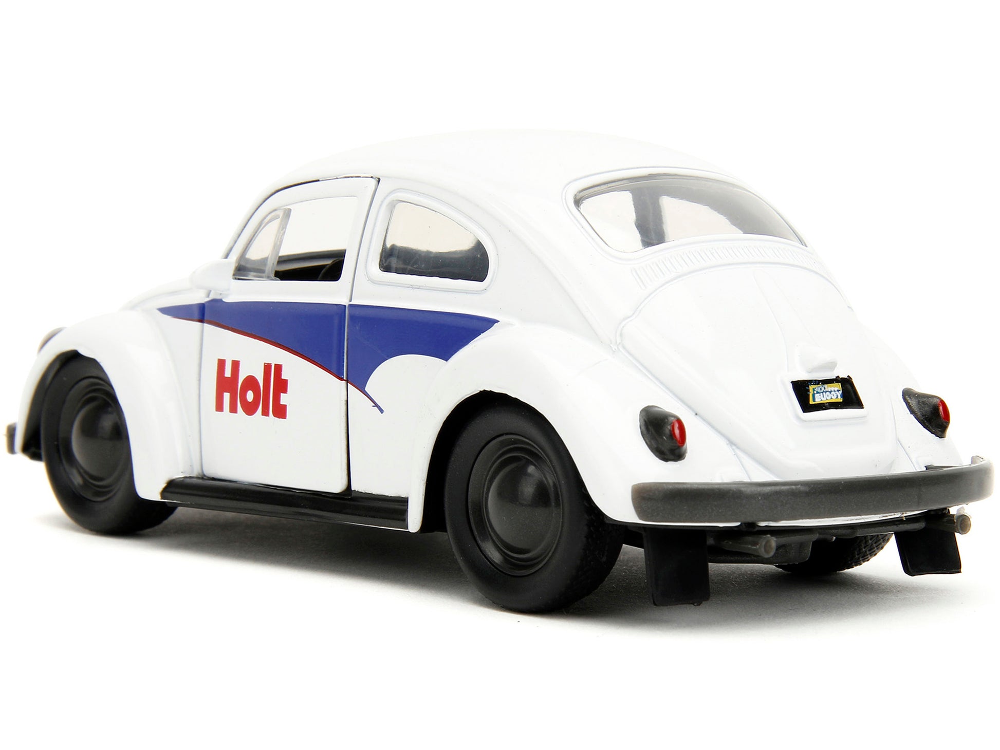 1959 Volkswagen Beetle "Holt" White with Blue Graphics and Boxing Gloves Accessory "Punch Buggy" Series 1/32 Diecast Model Car by Jada-DiecastModeler.com