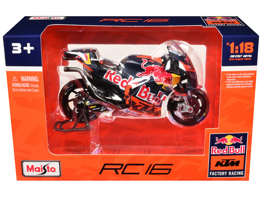KTM RC16 Motorcycle #33 Brad Binder MotoGP "Red Bull KTM Factory Racing" 1/18 Diecast Model by Maisto