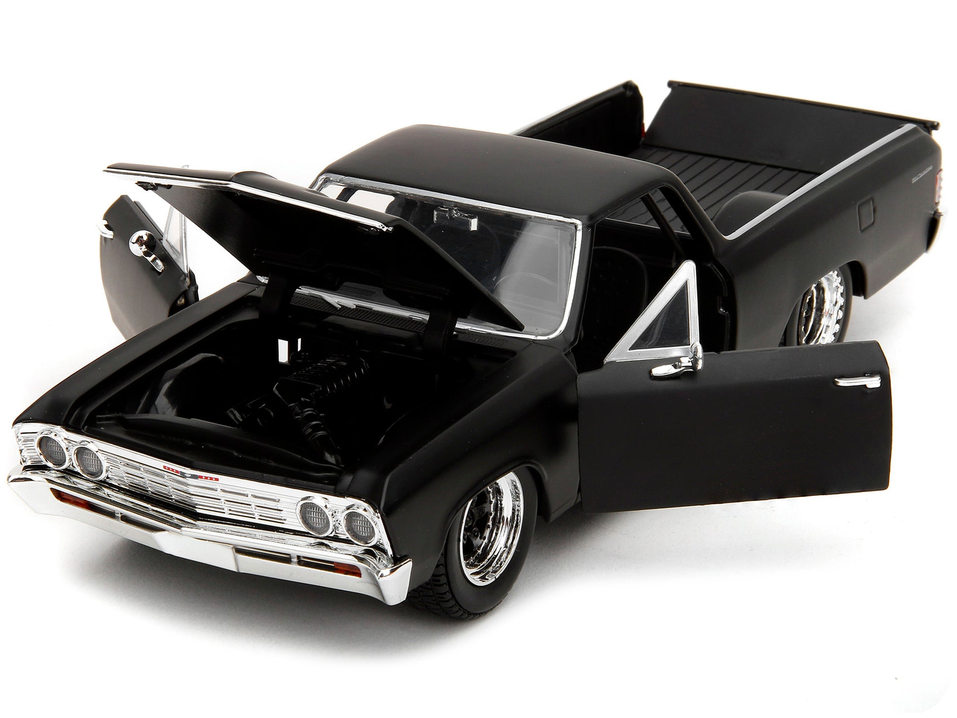 1967 Chevrolet El Camino Matt Black "Fast & Furious" Series 1/24 Diecast Model Car by Jada-DiecastModeler.com