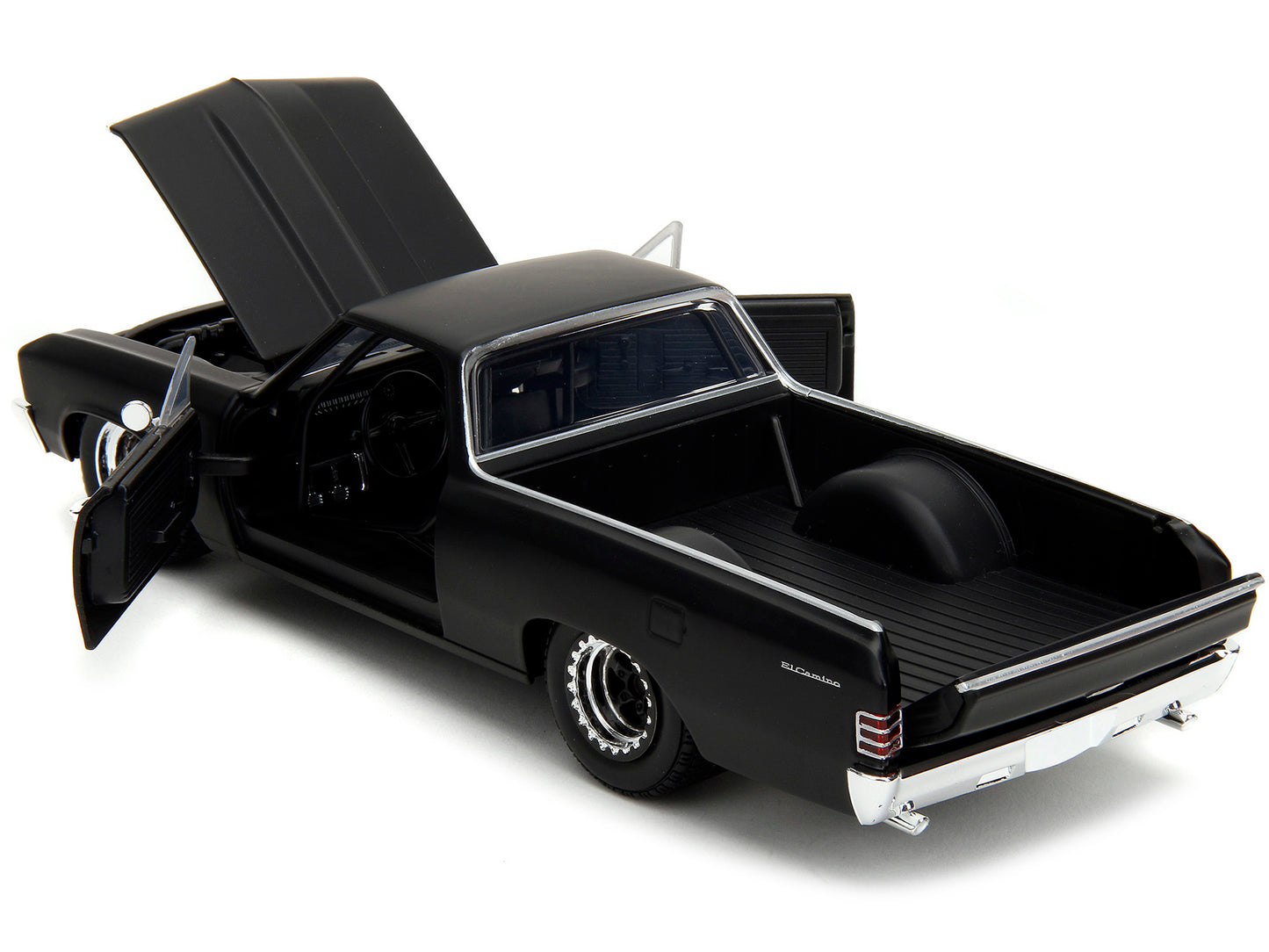 1967 Chevrolet El Camino Matt Black "Fast & Furious" Series 1/24 Diecast Model Car by Jada-DiecastModeler.com