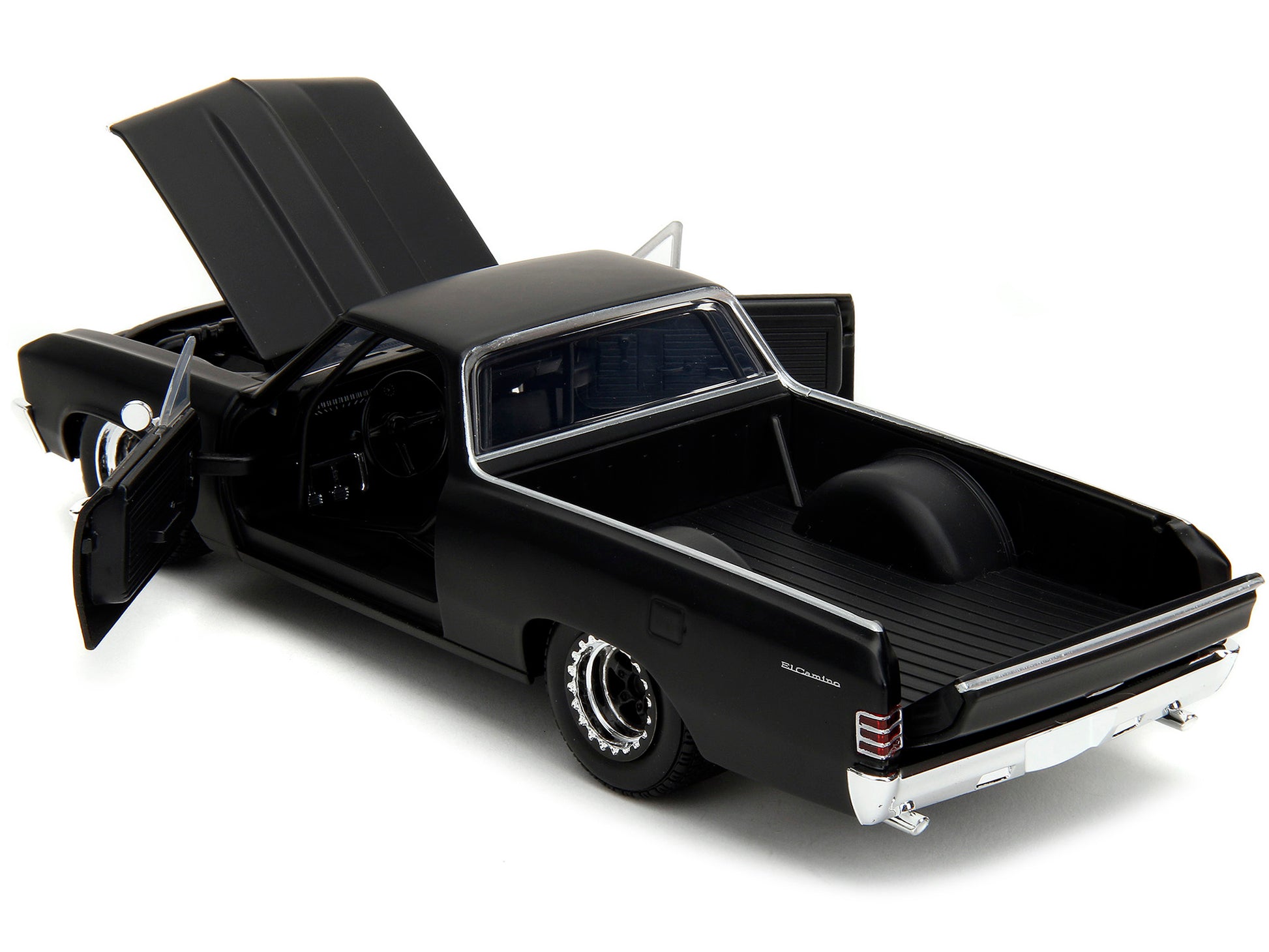 1967 Chevrolet El Camino Matt Black "Fast & Furious" Series 1/24 Diecast Model Car by Jada-DiecastModeler.com