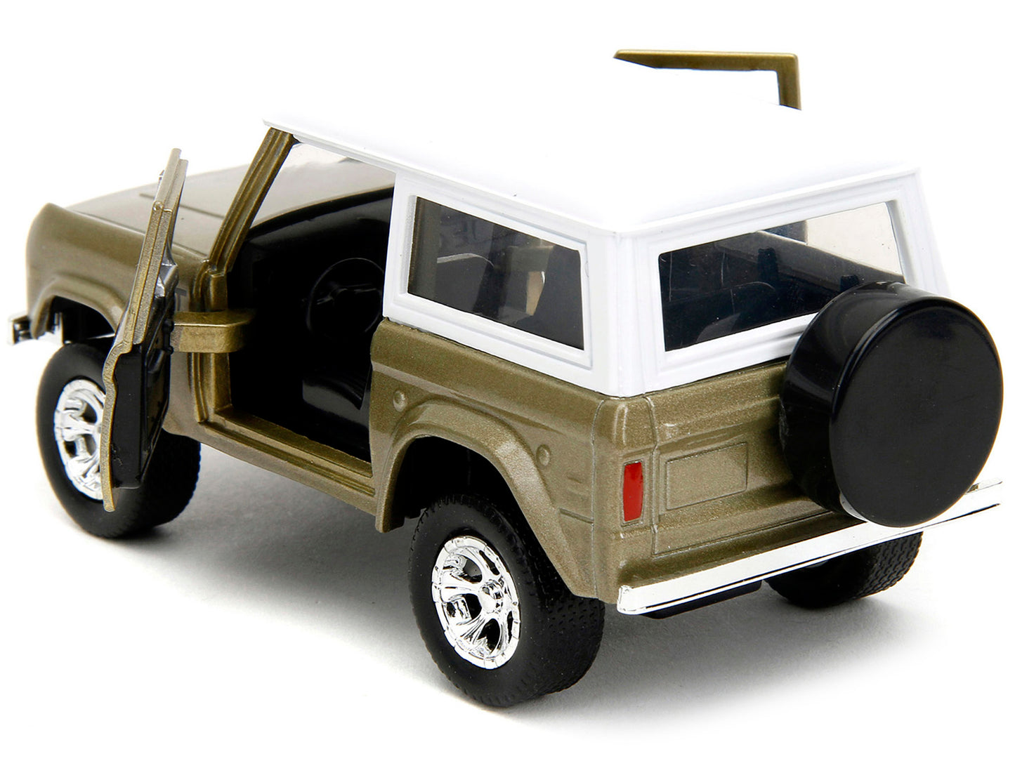 1973 Ford Bronco Gold Metallic with White Top and Groot Diecast Figure "Guardians of the Galaxy" "Marvel" Series 1/32 Diecast Model Car by Jada-DiecastModeler.com