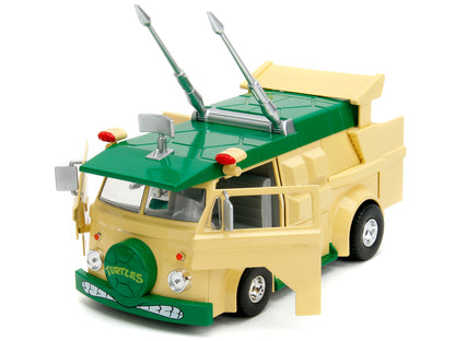 Party Wagon Green and Beige and Donatello Diecast Figure "Teenage Mutant Ninja Turtles" "Hollywood Rides" Series Diecast Model by Jada-DiecastModeler.com