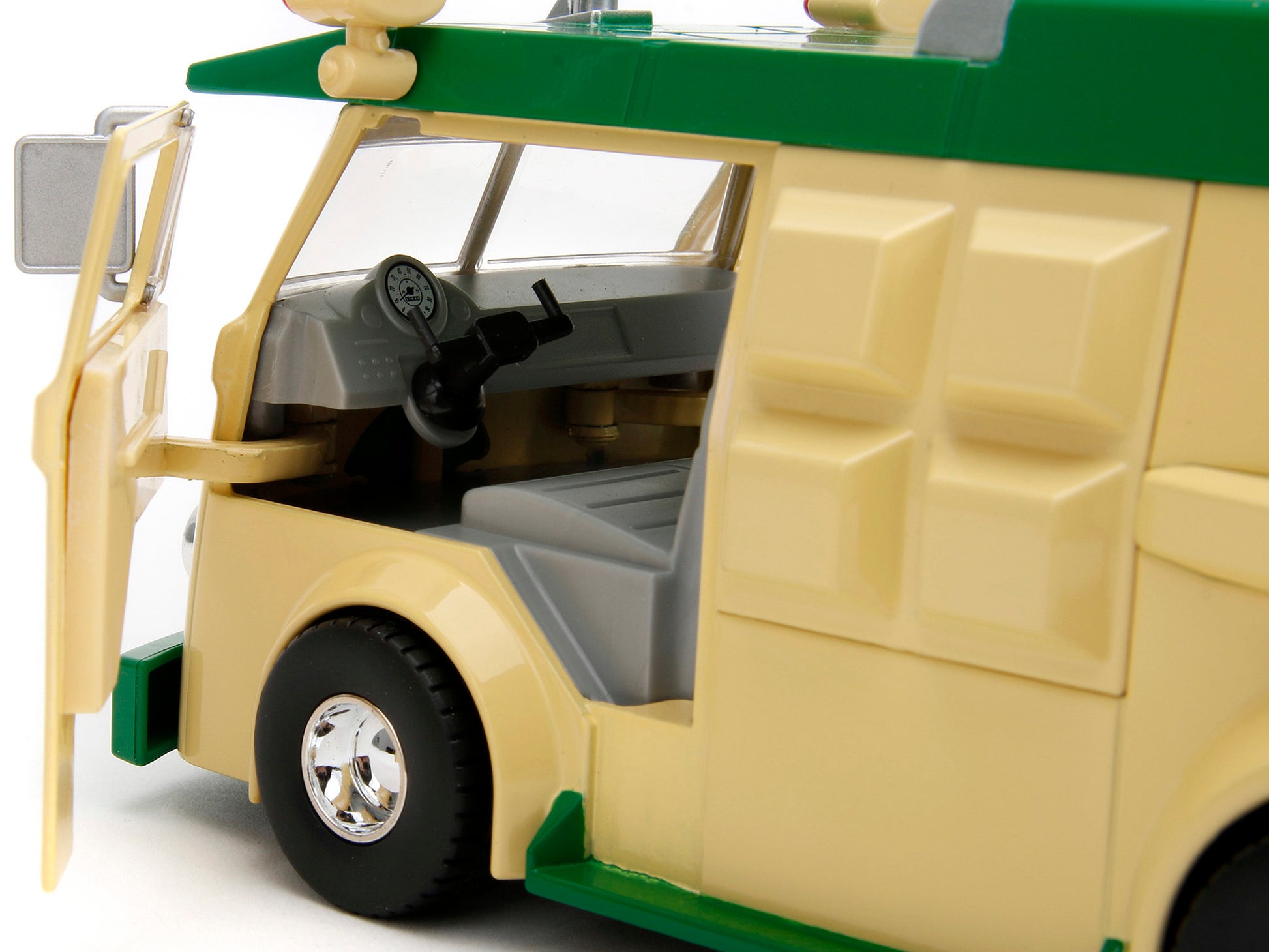 Party Wagon Green and Beige and Donatello Diecast Figure "Teenage Mutant Ninja Turtles" "Hollywood Rides" Series Diecast Model by Jada-DiecastModeler.com