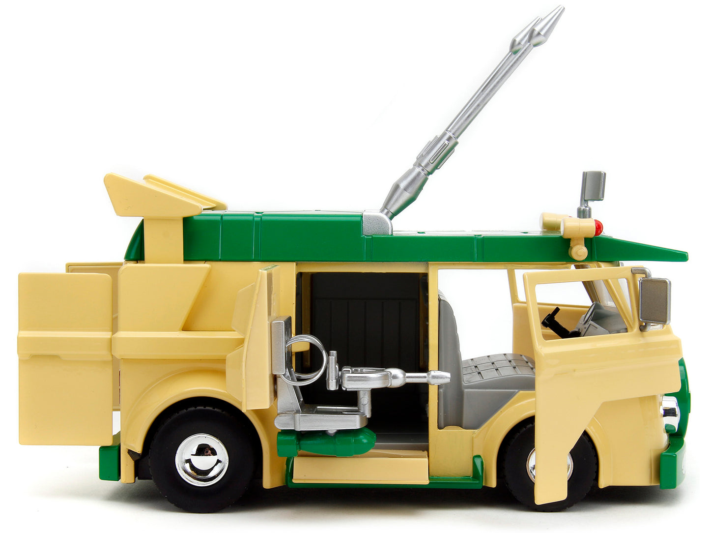 Party Wagon Green and Beige and Donatello Diecast Figure "Teenage Mutant Ninja Turtles" "Hollywood Rides" Series Diecast Model by Jada-DiecastModeler.com