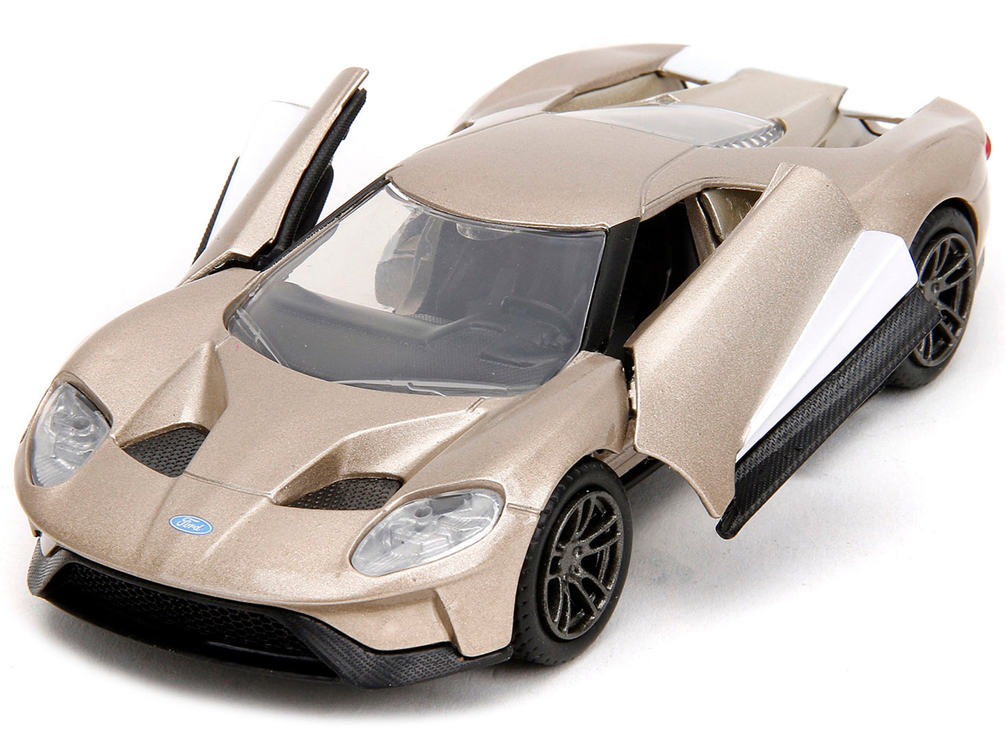 2017 Ford GT Gold Metallic with White Accents "Pink Slips" Series 1/32 Diecast Model Car by Jada