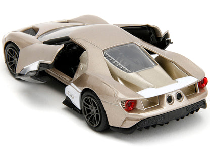 2017 Ford GT Gold Metallic with White Accents "Pink Slips" Series 1/32 Diecast Model Car by Jada