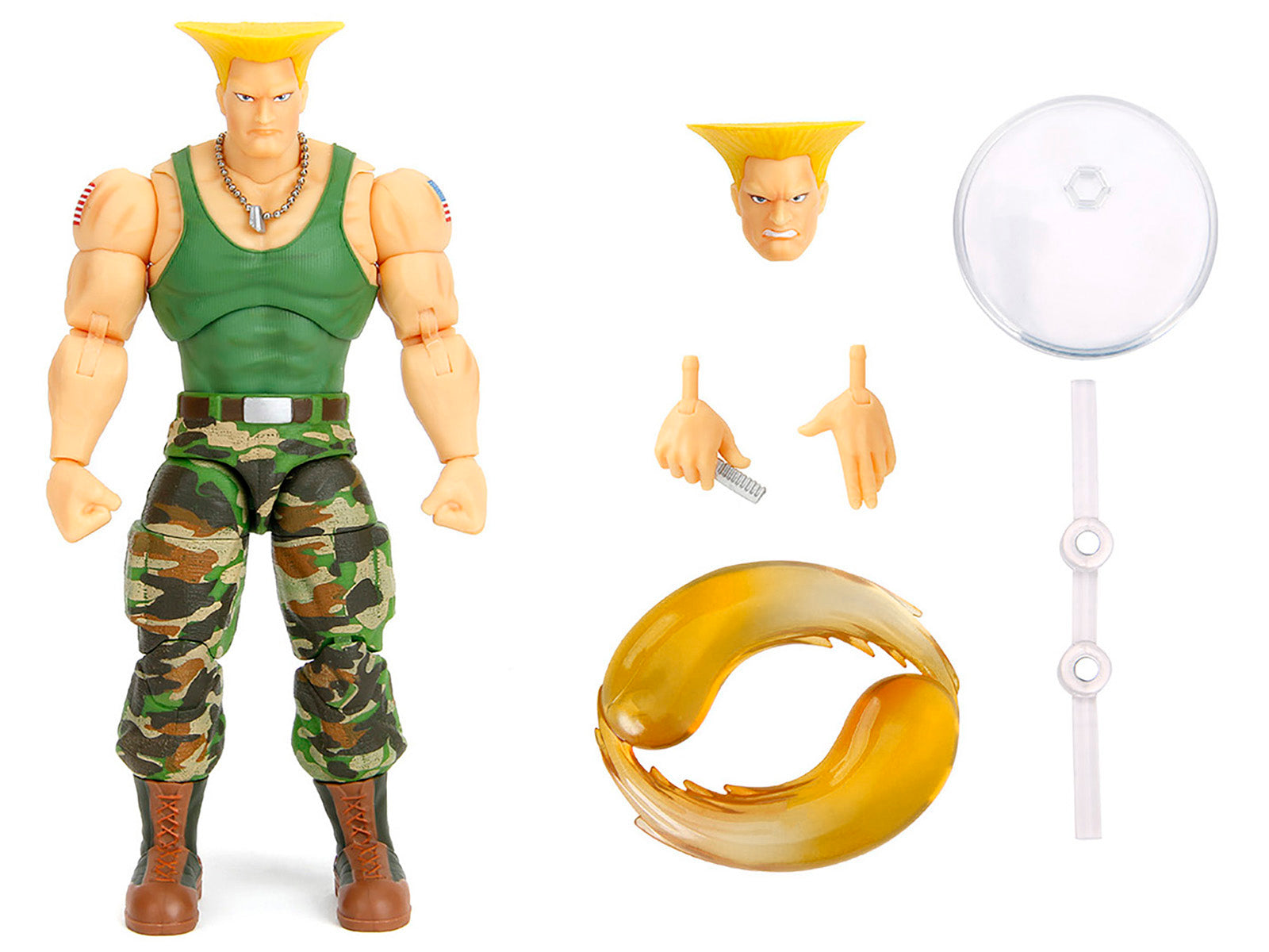 Guile 6" Moveable Figure with Accessories and Alternate Head and Hands "Ultra Street Fighter II: The Final Challengers" (2017) Video Game Model by Jada-DiecastModeler.com