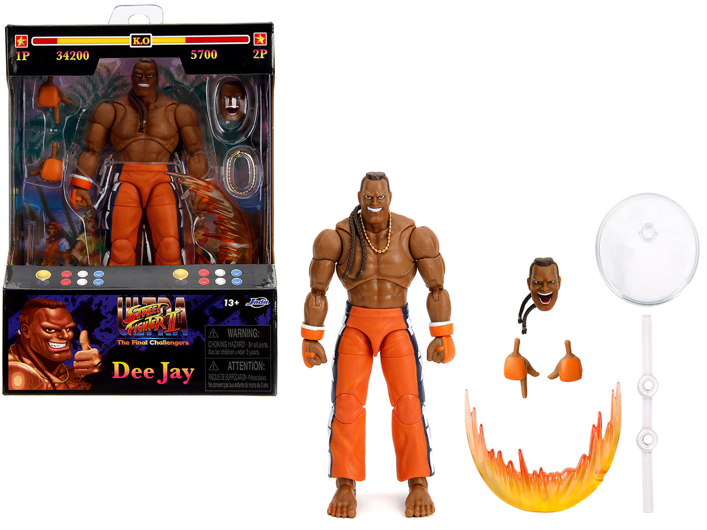 Dee Jay 6" Moveable Figure with Accessories and Alternate Head and Hands "Ultra Street Fighter II: The Final Challengers" (2017) Video Game Model by Jada-DiecastModeler.com