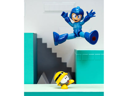 Mega Man 4.5" Moveable Figure (Deluxe Version) with Accessories and Alternate Head and Hands "Mega Man" (1987) Video Game Model by Jada-DiecastModeler.com