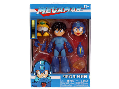 Mega Man 4.5" Moveable Figure (Deluxe Version) with Accessories and Alternate Head and Hands "Mega Man" (1987) Video Game Model by Jada-DiecastModeler.com