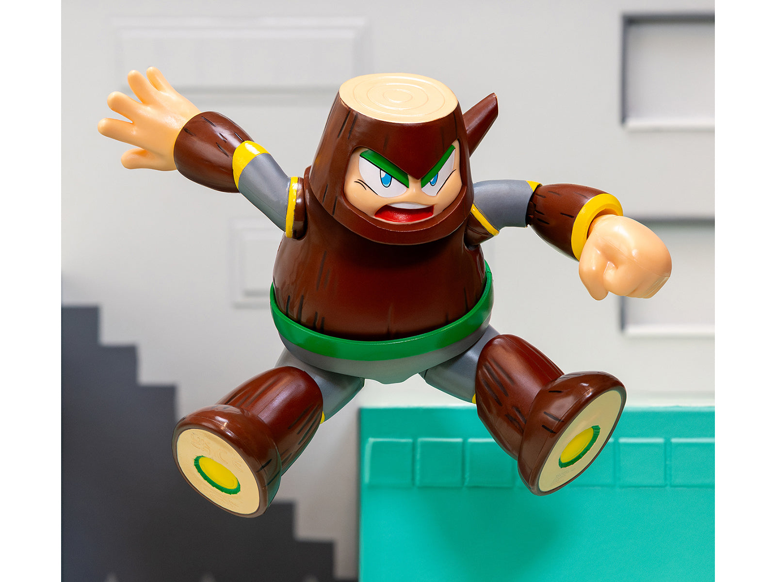 Wood Man 5" Moveable Figure (Deluxe Version) with Accessories and Alternate Head and Hands "Mega Man" (1987) Video Game Model by Jada-DiecastModeler.com