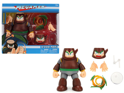 Wood Man 5" Moveable Figure (Deluxe Version) with Accessories and Alternate Head and Hands "Mega Man" (1987) Video Game Model by Jada-DiecastModeler.com