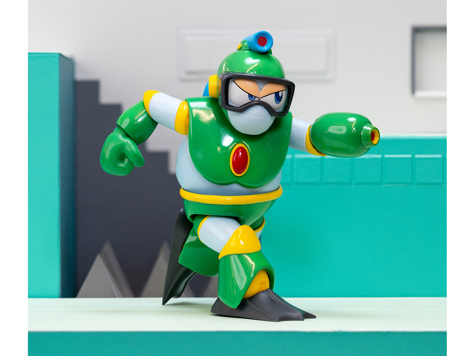 Bubble Man 5" Moveable Figure (Deluxe Version) with Accessories and Alternate Head and Hands "Mega Man" (1987) Video Game Model by Jada-DiecastModeler.com