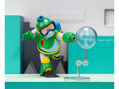Bubble Man 5" Moveable Figure (Deluxe Version) with Accessories and Alternate Head and Hands "Mega Man" (1987) Video Game Model by Jada-DiecastModeler.com