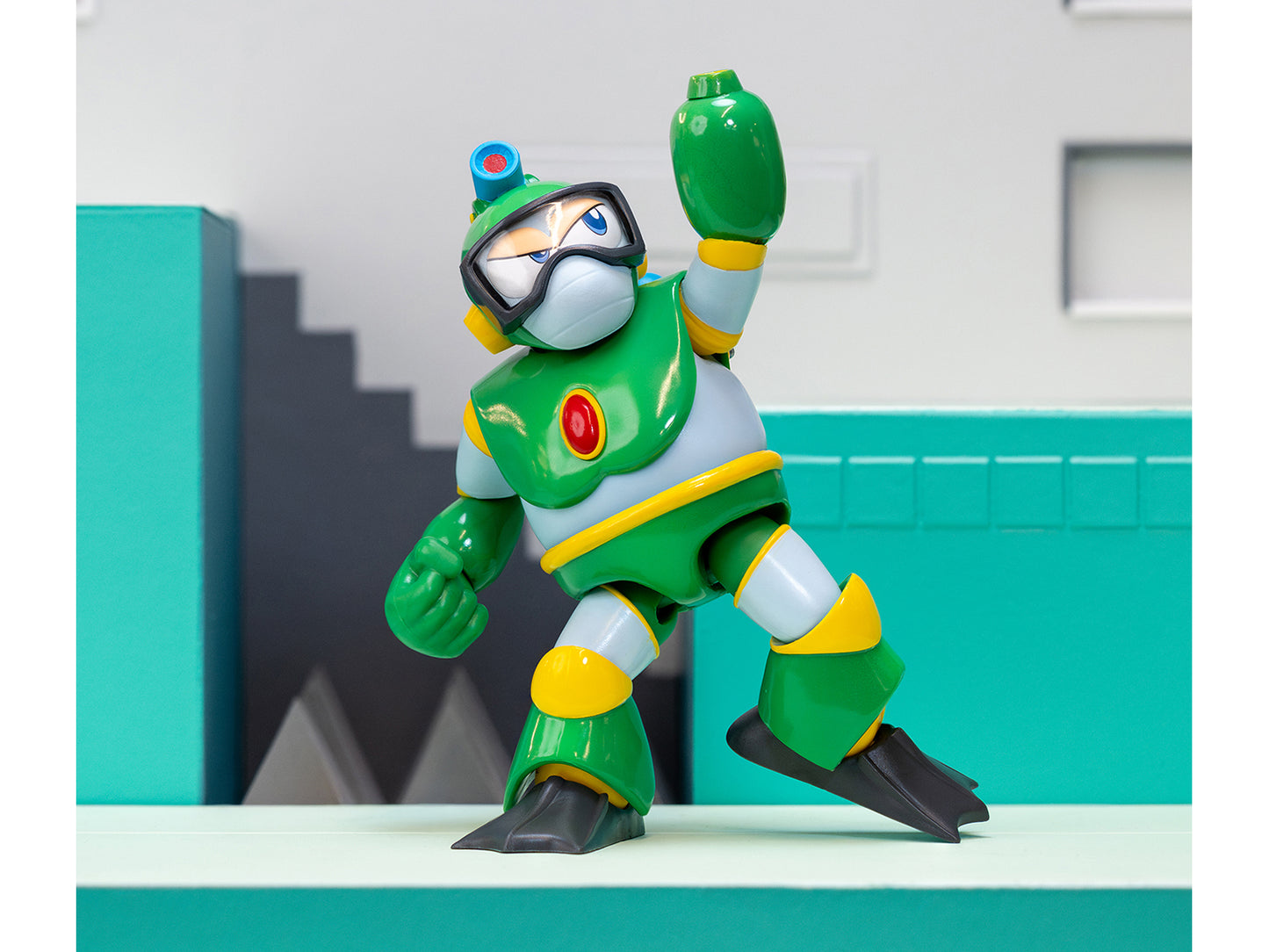 Bubble Man 5" Moveable Figure (Deluxe Version) with Accessories and Alternate Head and Hands "Mega Man" (1987) Video Game Model by Jada-DiecastModeler.com
