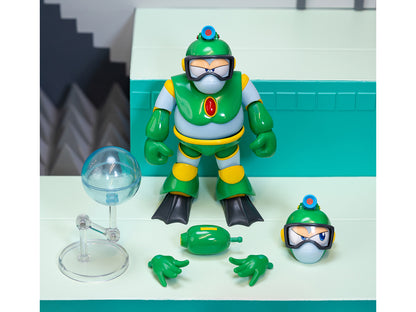 Bubble Man 5" Moveable Figure (Deluxe Version) with Accessories and Alternate Head and Hands "Mega Man" (1987) Video Game Model by Jada-DiecastModeler.com