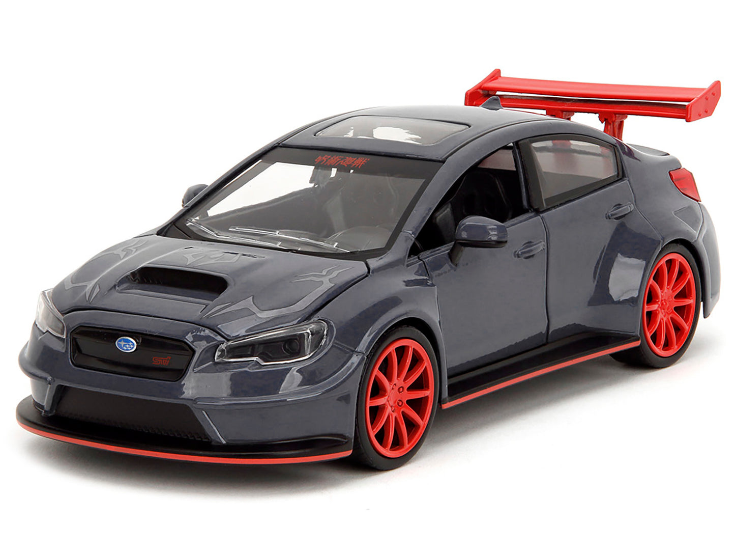 2016 Subaru WRX STI Widebody Dark Blue and Yuji Itadori Diecast Figure "Jujutsu Kaisen" (2020–2023) TV Series "Anime Hollywood Rides" Series 1/24 Diecast Model Car by Jada-DiecastModeler.com