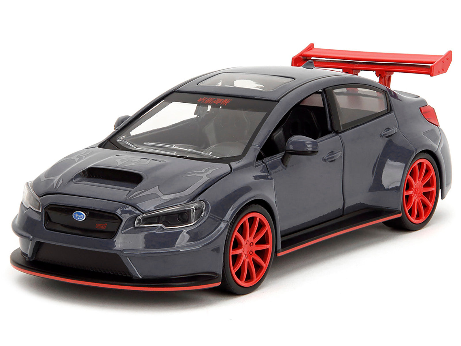 2016 Subaru WRX STI Widebody Dark Blue and Yuji Itadori Diecast Figure "Jujutsu Kaisen" (2020–2023) TV Series "Anime Hollywood Rides" Series 1/24 Diecast Model Car by Jada-DiecastModeler.com
