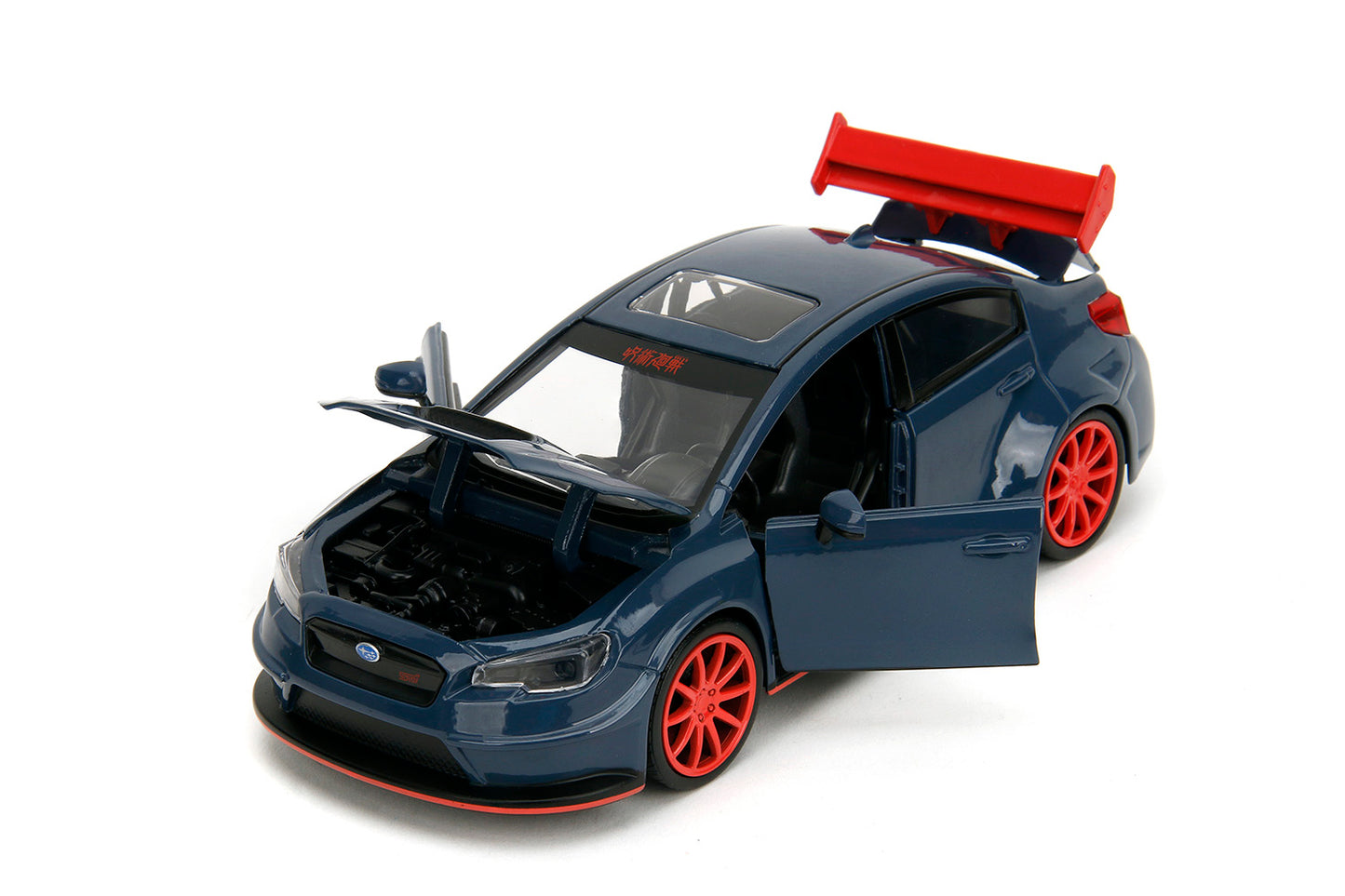 2016 Subaru WRX STI Widebody Dark Blue and Yuji Itadori Diecast Figure "Jujutsu Kaisen" (2020–2023) TV Series "Anime Hollywood Rides" Series 1/24 Diecast Model Car by Jada-DiecastModeler.com