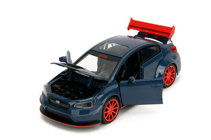 2016 Subaru WRX STI Widebody Dark Blue and Yuji Itadori Diecast Figure "Jujutsu Kaisen" (2020–2023) TV Series "Anime Hollywood Rides" Series 1/24 Diecast Model Car by Jada-DiecastModeler.com