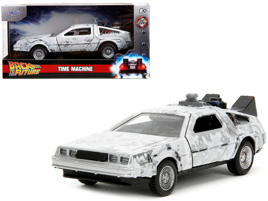 DMC DeLorean Time Machine Brushed Metal (Frost Version) "Back to the Future" (1985) Movie "Hollywood Rides" Series 1/32 Diecast Model Car by Jada-DiecastModeler.com