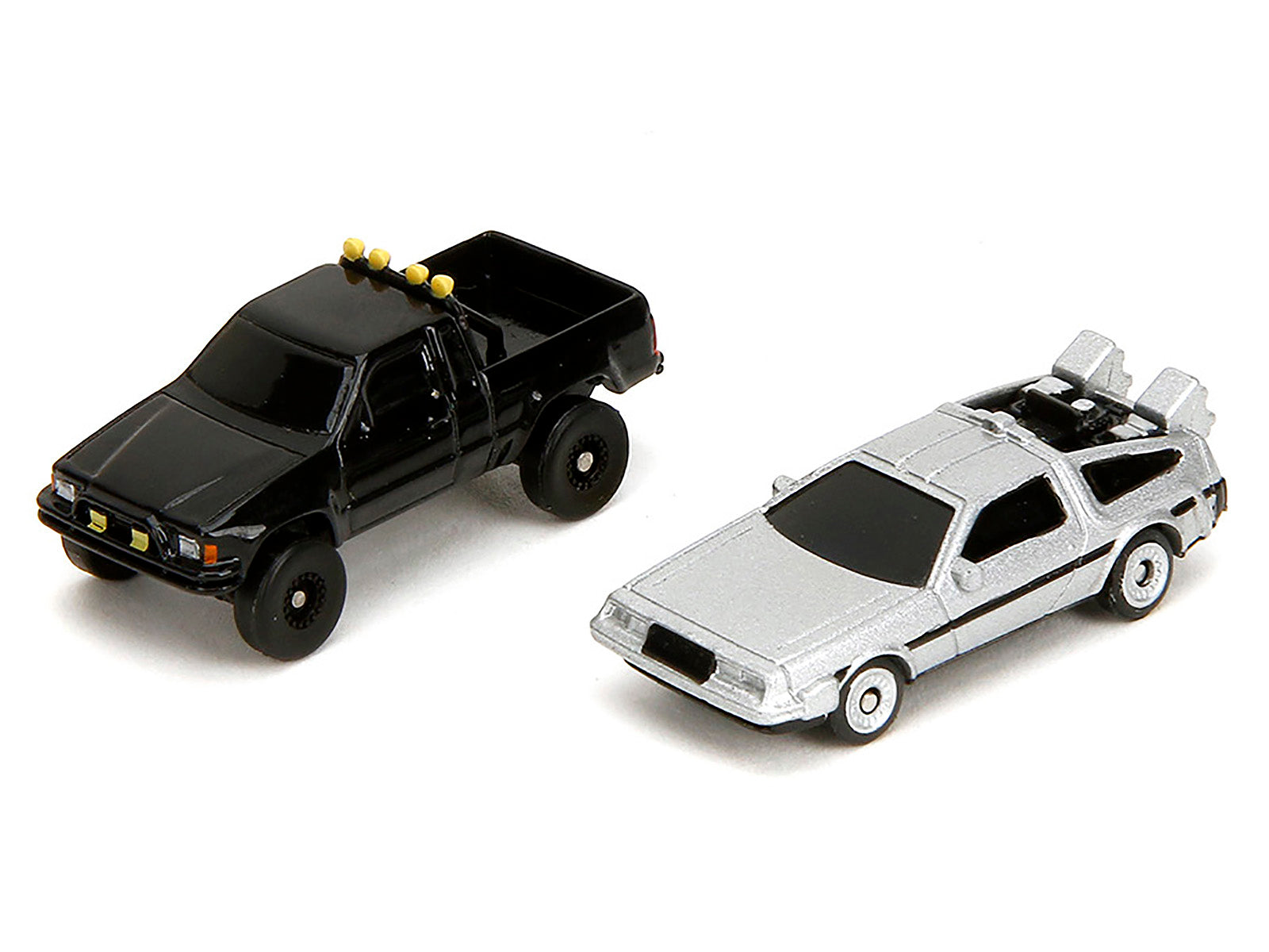 Hill Valley Courthouse Diorama with Black Pickup Truck and Delorean "Back to the Future" (1985) Movie "Nano Scene" Series Model by Jada-DiecastModeler.com