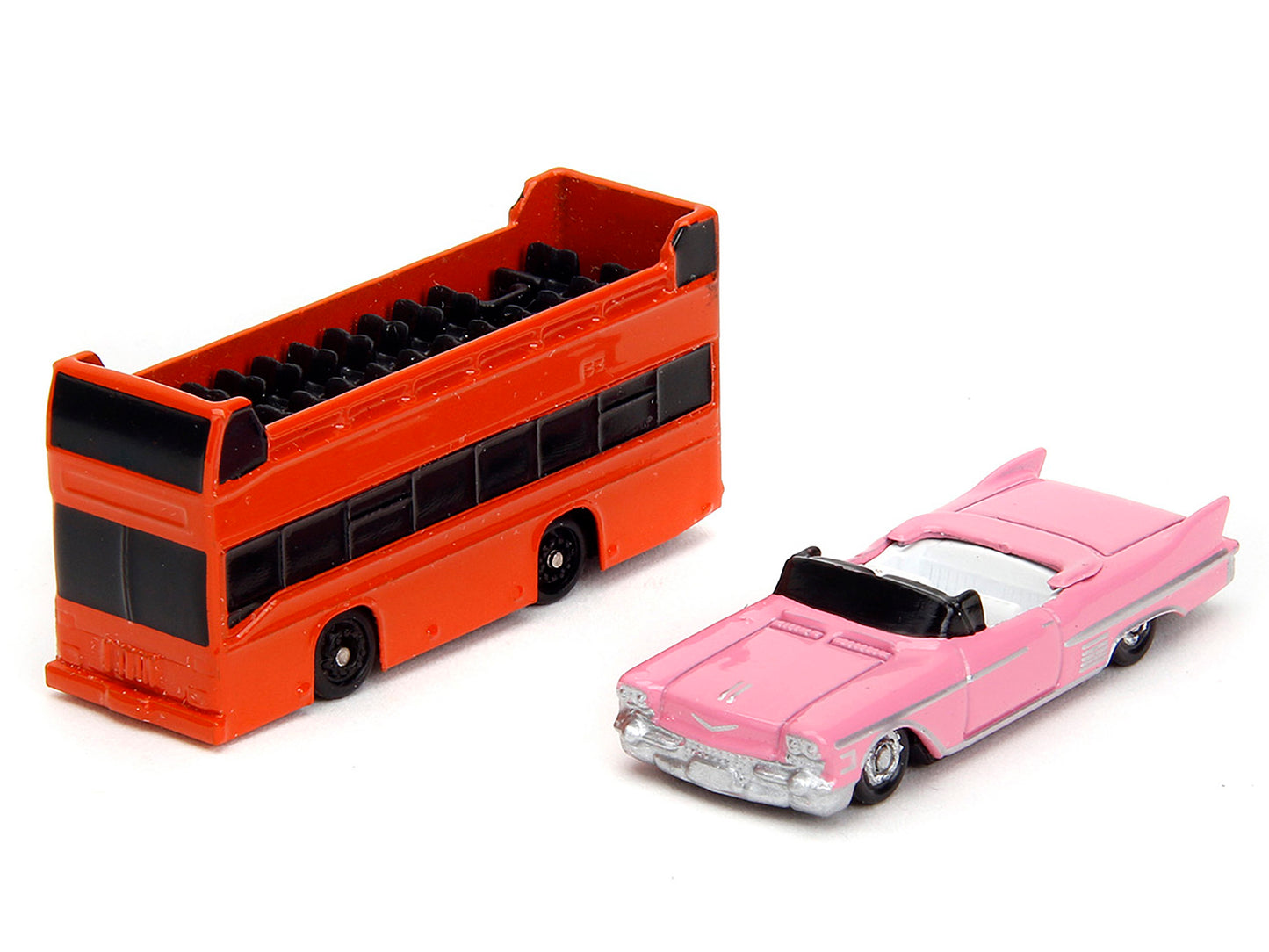 "Hollywood 100" Walk of Fame Diorama with Pink Convertible and Double-Decker Bus "Nano Scene" Series model by Jada-DiecastModeler.com