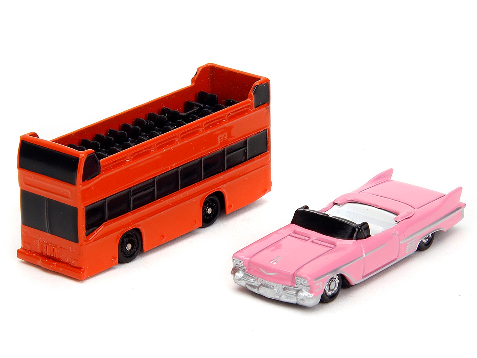 "Hollywood 100" Walk of Fame Diorama with Pink Convertible and Double-Decker Bus "Nano Scene" Series model by Jada-DiecastModeler.com