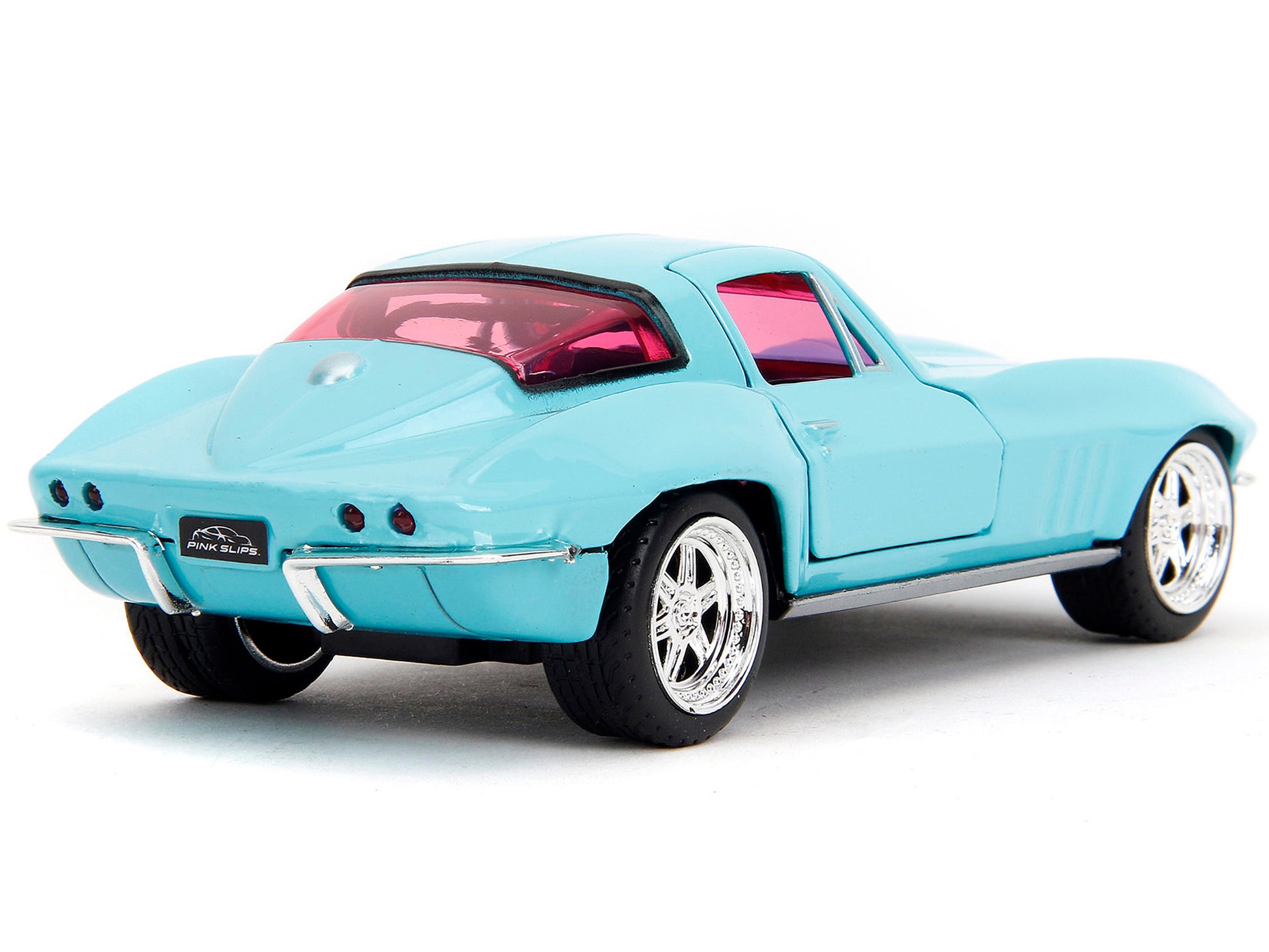 1966 Chevrolet Corvette Light Blue with Pink Tinted Windows "Pink Slips" Series 1/32 Diecast Model Car by Jada-DiecastModeler.com